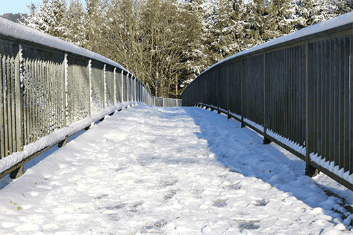 snow covered walkway