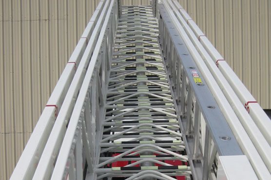 emergency vehicle using safeguard anti slip ladder rung covers