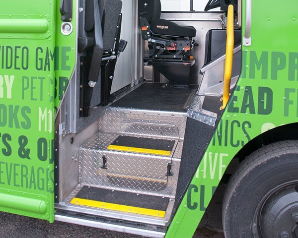 anti slip step covers on a work truck