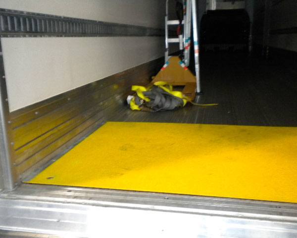 anti slip walkway cover in work truck