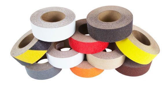 Image of Safeguard Safety Track 3300 series commercial colors anti-slip tape. Treads also available with safety messaging. Contact us for more details or to place an order