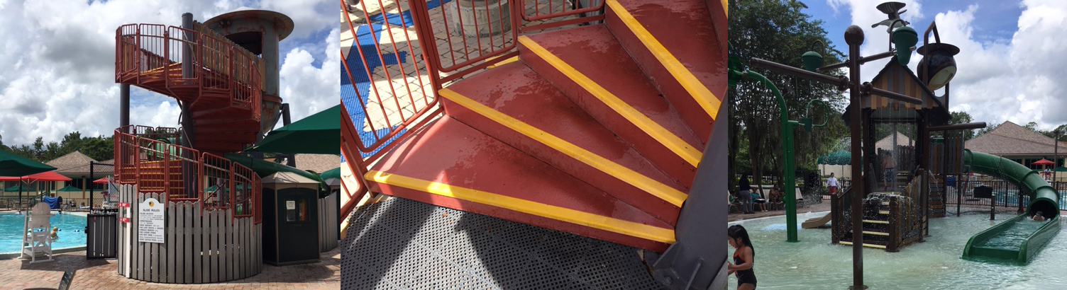 Anti-slip products at waterpark