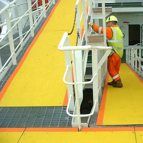 non-slip mats on ramps at workplace facility