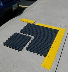 Safeguard Mat-Traction Anti-Slip Mat With Beveled Edge Being Assembled