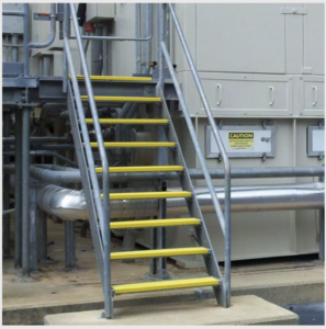 Safeguard Hi-Traction and HiGlo-Traction Anti-Slip Step Covers Applied to Marine Vessel Stairs