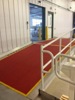 Safeguard red anti-slip walkway cover on ramp
