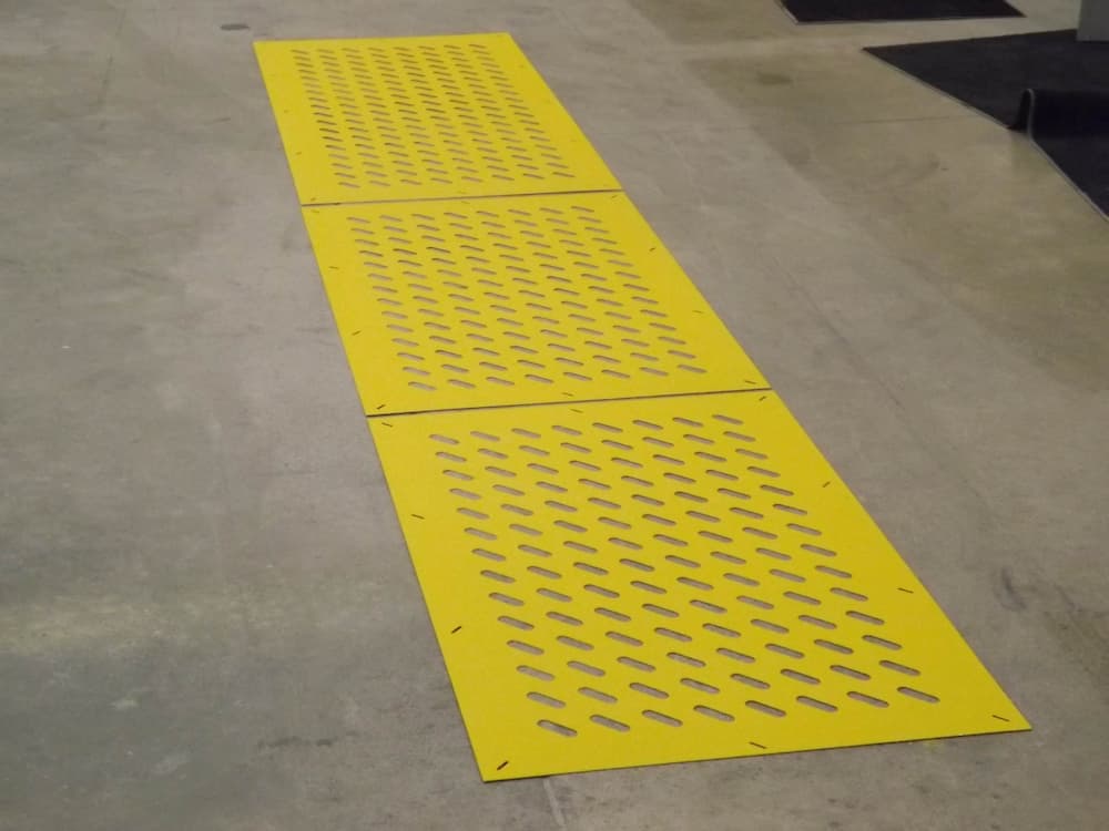 yellow anti-slip walkway cover on ground