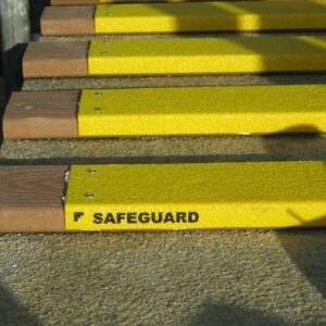 yellow anti-slip safeguard covers on wood
