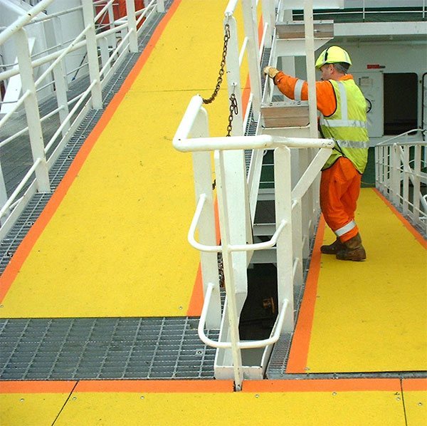 Yellow with Orange outline Non-Slip Walkway Covers