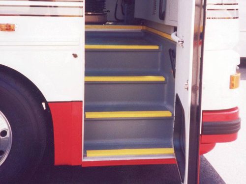 Anti Slip Step Covers on Bus